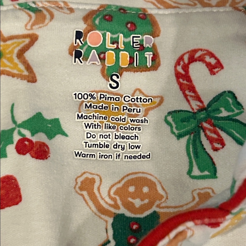 Roller Rabbit Gingerbread Party Polo Pajama Set Small - Picture 4 of 8